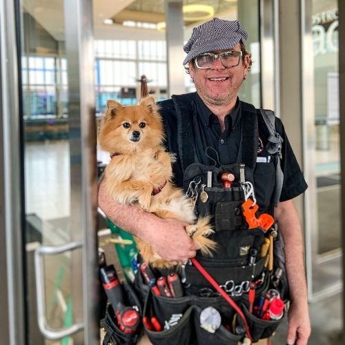 Tagging along with Dog Dad